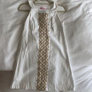 Lilly Pulitzer white/gold dress